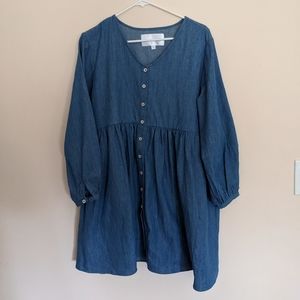 Tradlands Remi mini dress in chambray